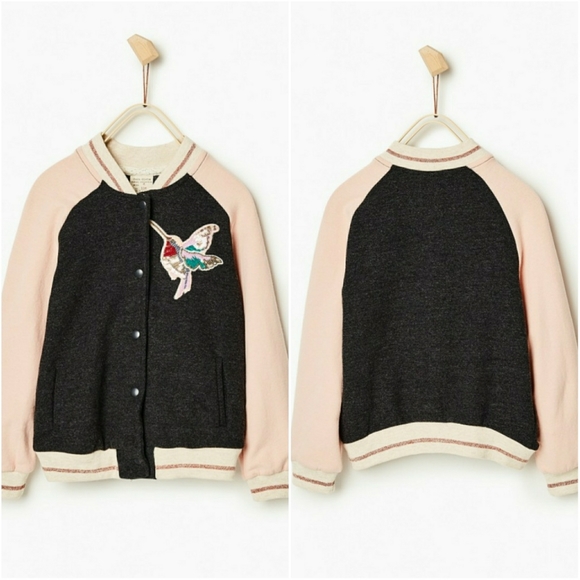 ZARA  // girls sequin hummingbird varsity style - Picture 7 of 11